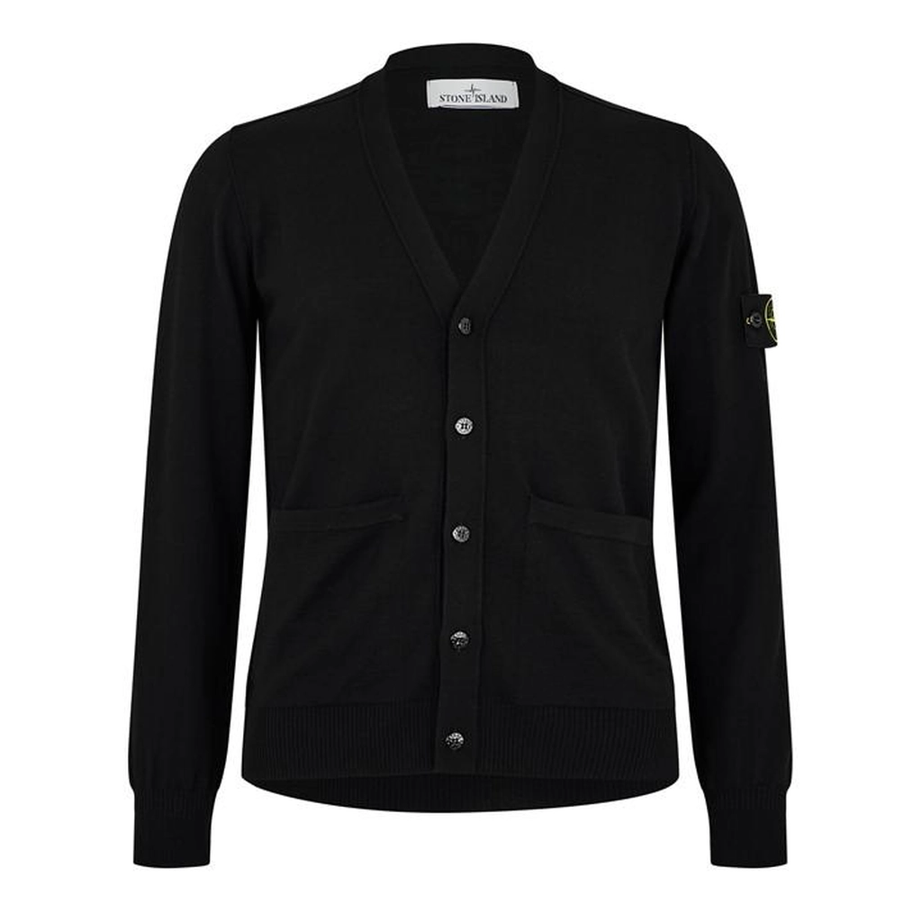 Stone Island Stone Btn Wool Polo Sn44 - Black
